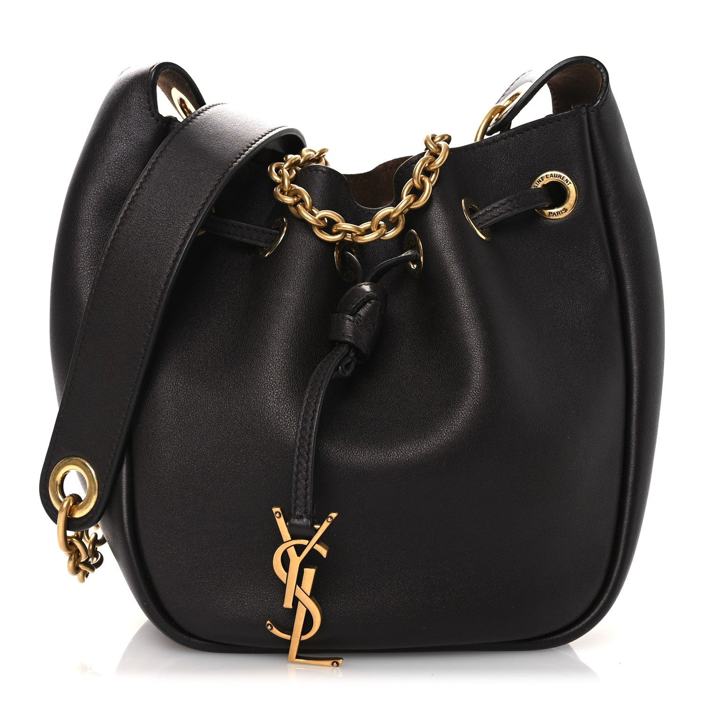 Calfskin Cassandre Supple Bucket Bag Black