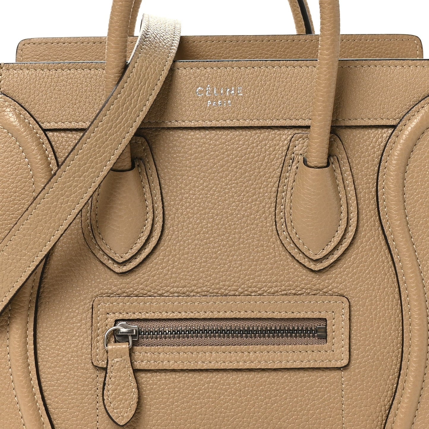 Drummed Calfskin Nano Luggage Dune