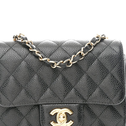Caviar Quilted Mini Square Flap Black
