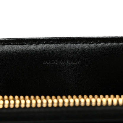 Satinated Calfskin Small 16 Top Handle Bag Black