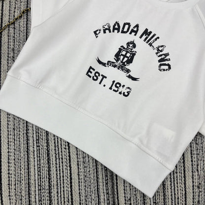 PRADA 25S SHORT-SLEEVE CREW NECK SWEATSHIRT SET 352