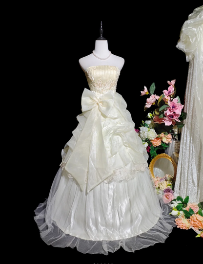 Elegant Strapless Organza Pleated Beaded Ball Gown Sweet 15 Dress Quinceanera Dress D2357
