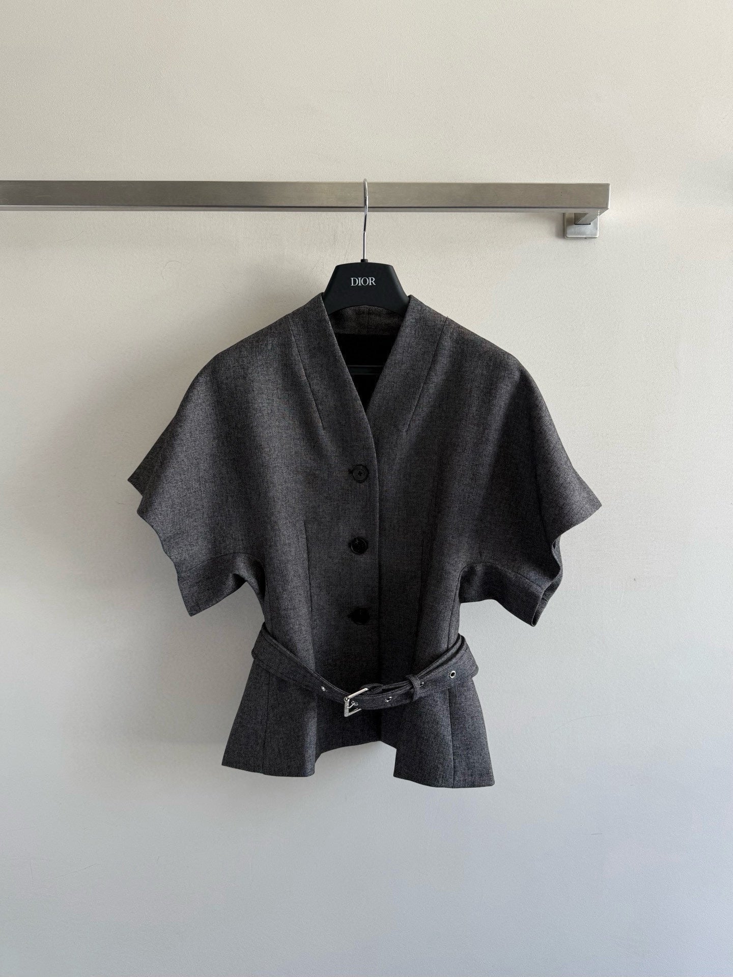 CD Belt-Embellished Top/Jacke Gray Wool Polyeste 352951