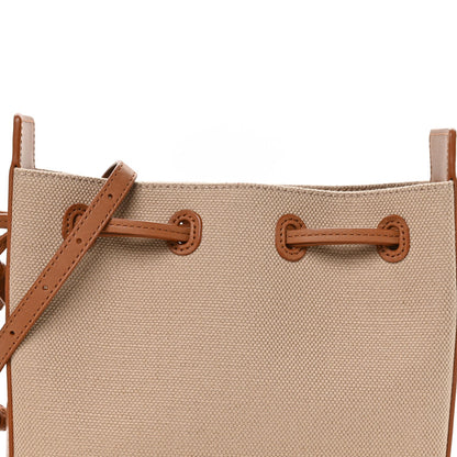 Canvas Calfskin Small Bucket Bag  Desert Dust Brick