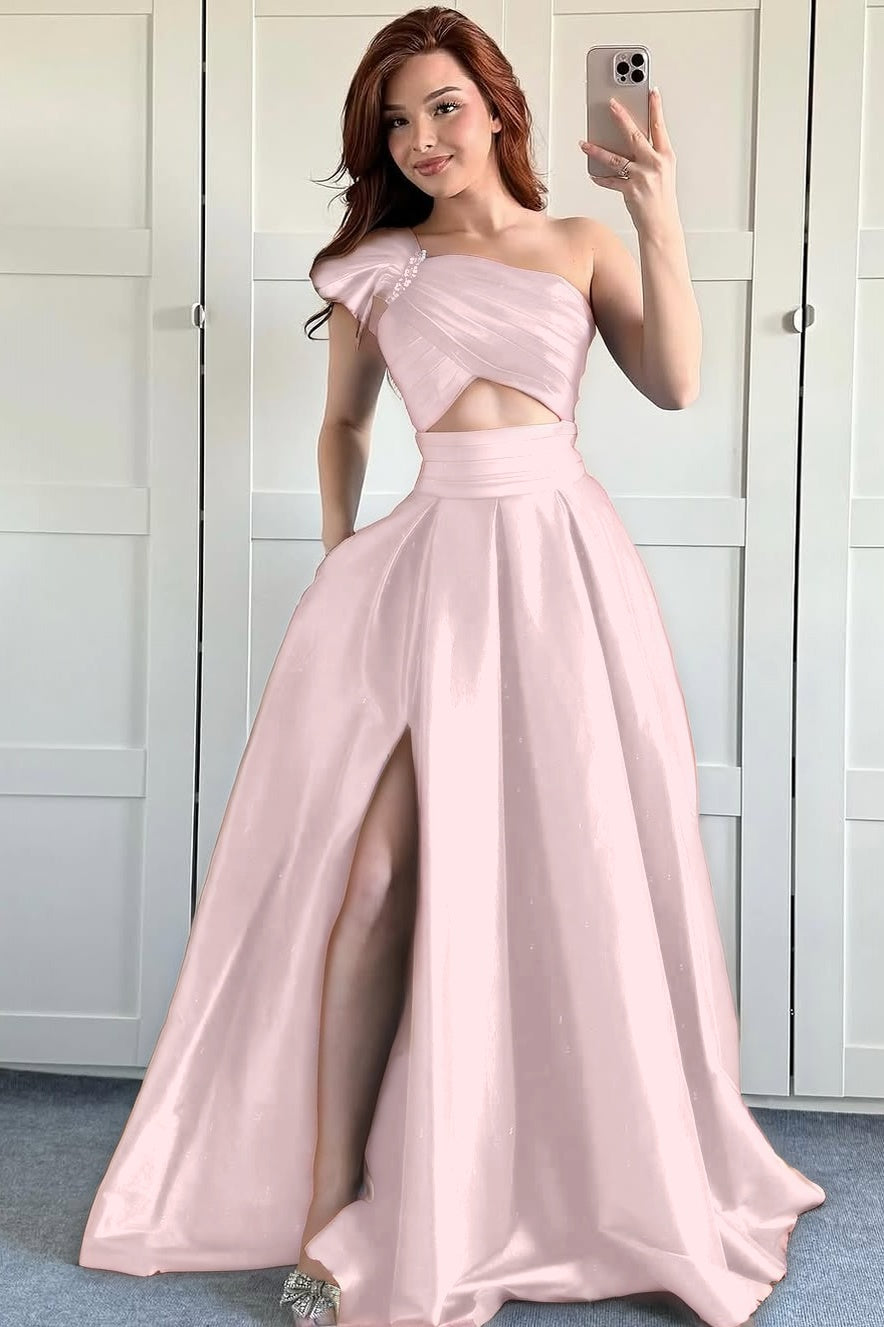 Sleeveless Asymmetric A-Line Beads Prom Dress