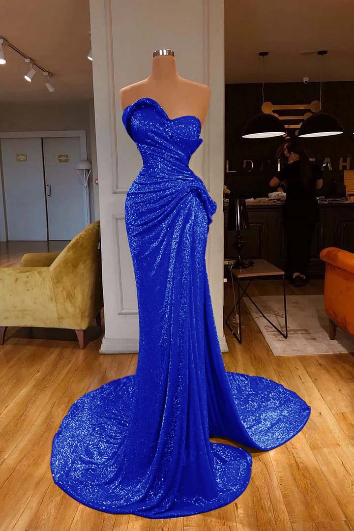 Sweetheart Mermaid Prom Dress Red With Sequins