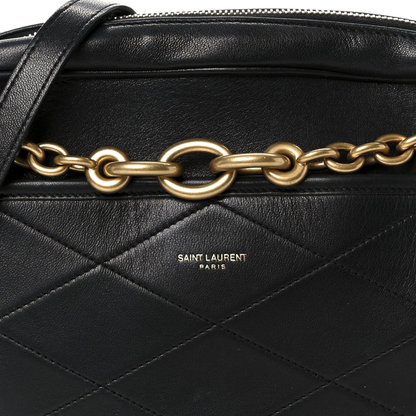Lambskin Quilted Le Maillon Chain Strap Crossbody Black