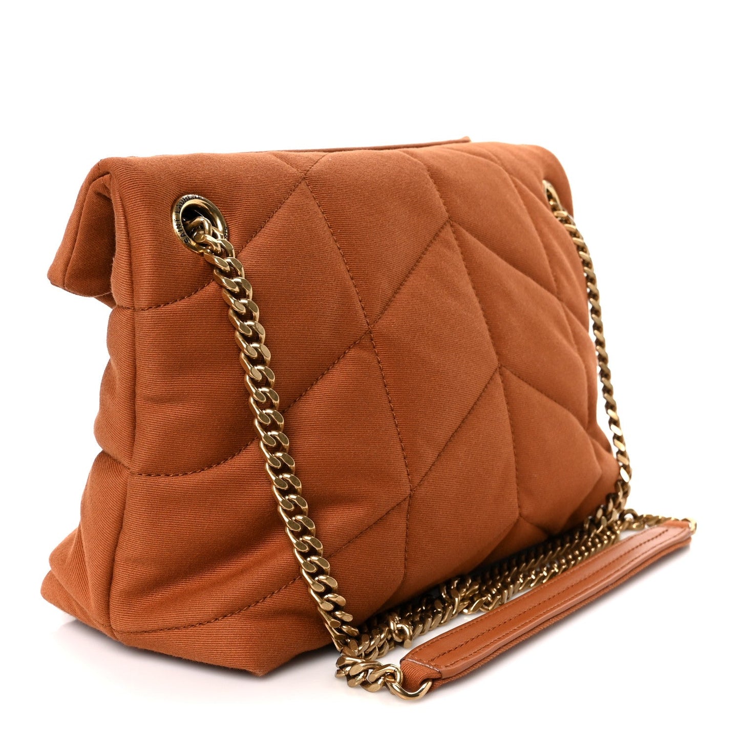 Canvas Quilted Small Loulou Puffer Monogram Chain Satchel Hot Rust