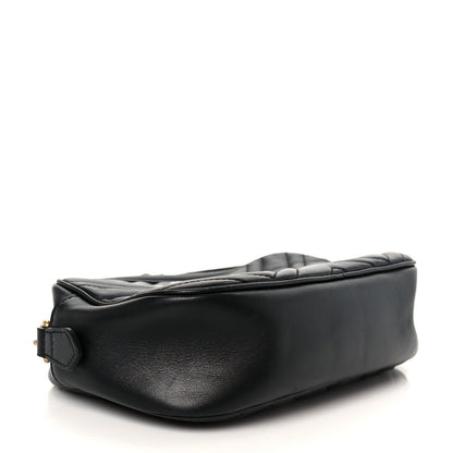 Calfskin Matelasse Small GG Marmont Chain Shoulder Bag Black