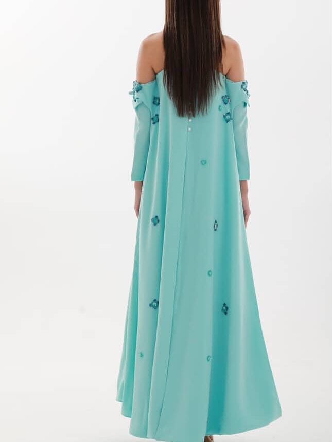 Long Sleeves Strapless Square Prom Dress