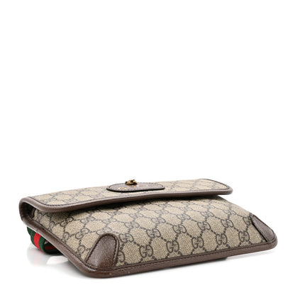 GG Supreme Monogram Neo Vintage Web Belt Bag Brown