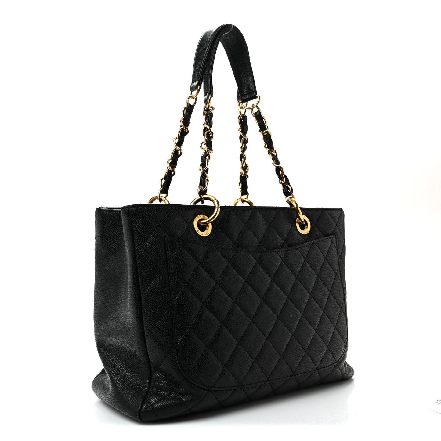 Caviar Quilted Grand Shopping Tote GST Black