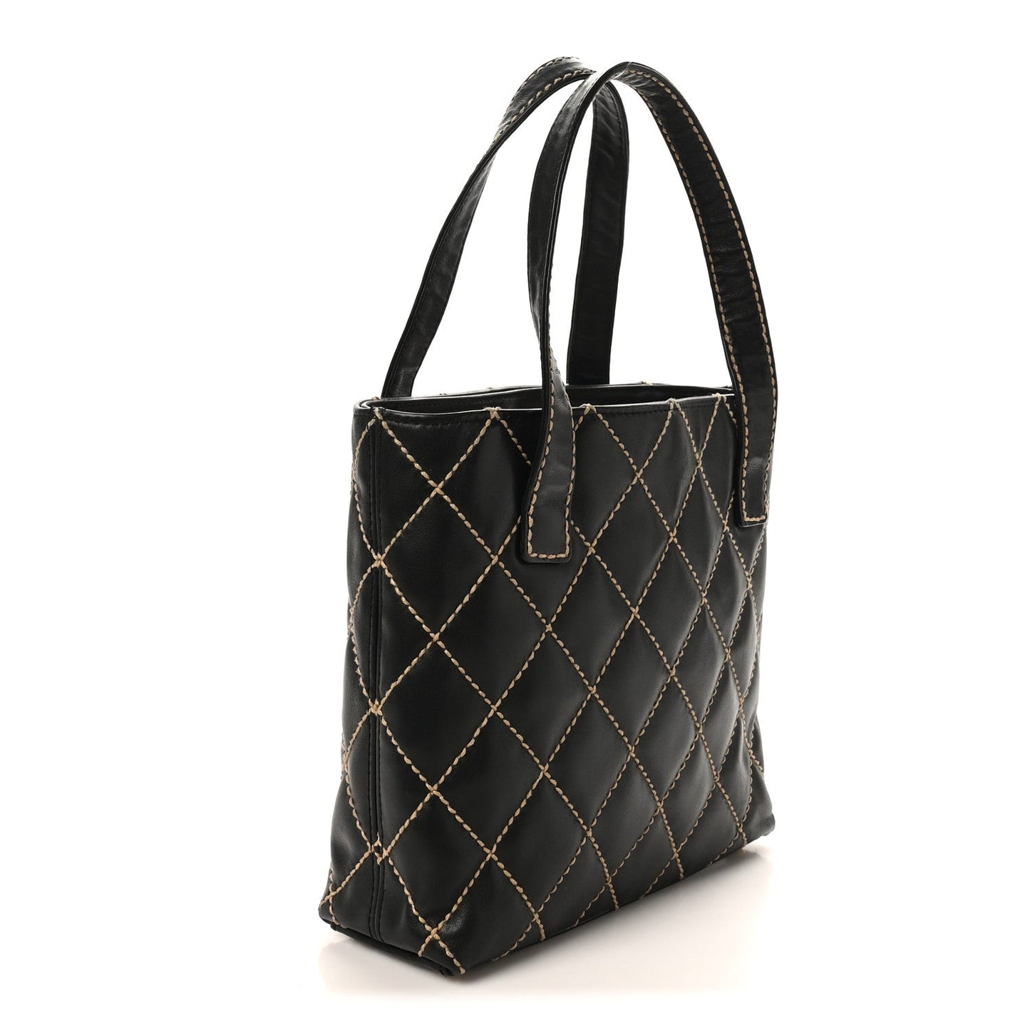Calfskin Wild Stitch Tote Black