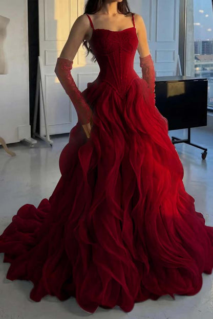 Stunning Silver Straps Formal Evening Dress Sleeveless Beading with Ruffles
