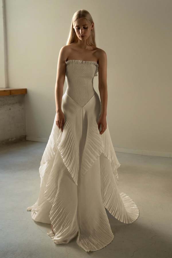 Chic Sleeveless Strapless Square A-Line Prom Dress