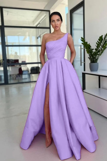Glamorous Rose Pink A Line Evening Dress Simple