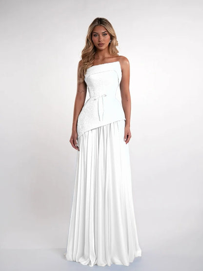 Charming Blue Straight Across Sleeveless Sequins Pleated Evening Dress