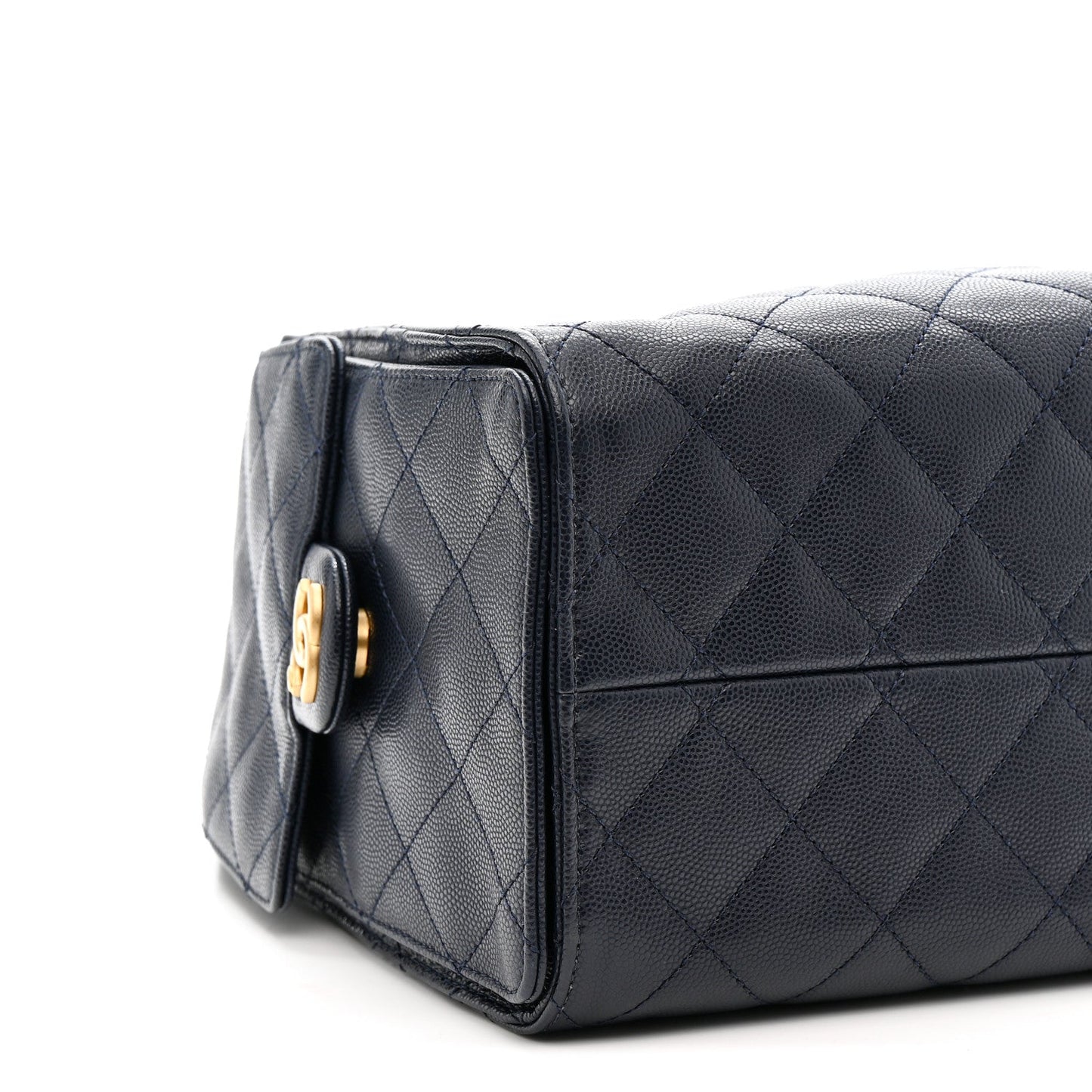 Caviar Quilted Small Chanel 25 Handbag Dark Navy