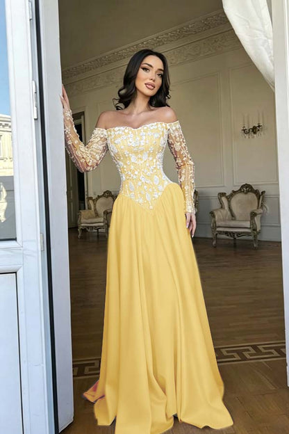 Stunning Red Bateau Neck Long Sleeves Beaded Evening Dress With Pleated