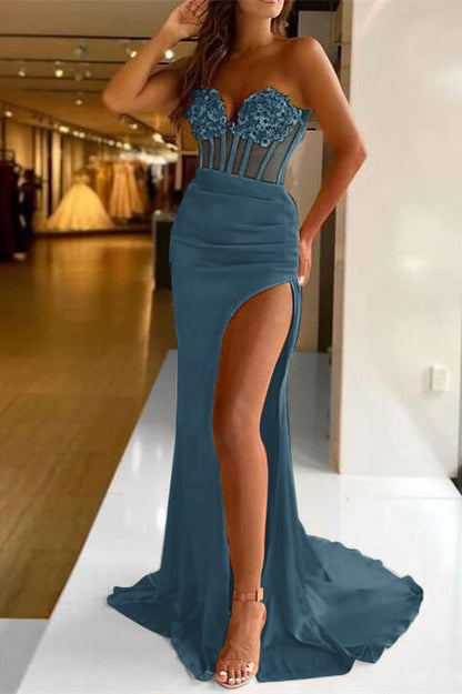 Mermaid Sequins Prom Dress Glorious With Slit Sleeveless Online