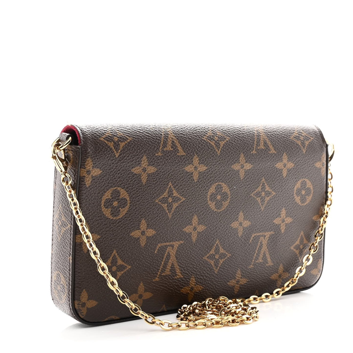 Monogram Pochette Felicie Chain Wallet Fuchsia