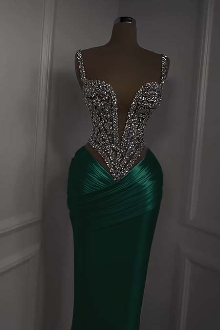 Charming White Satin Spaghetti Strap Sleeveless Pleated Prom Dress with Beadings
