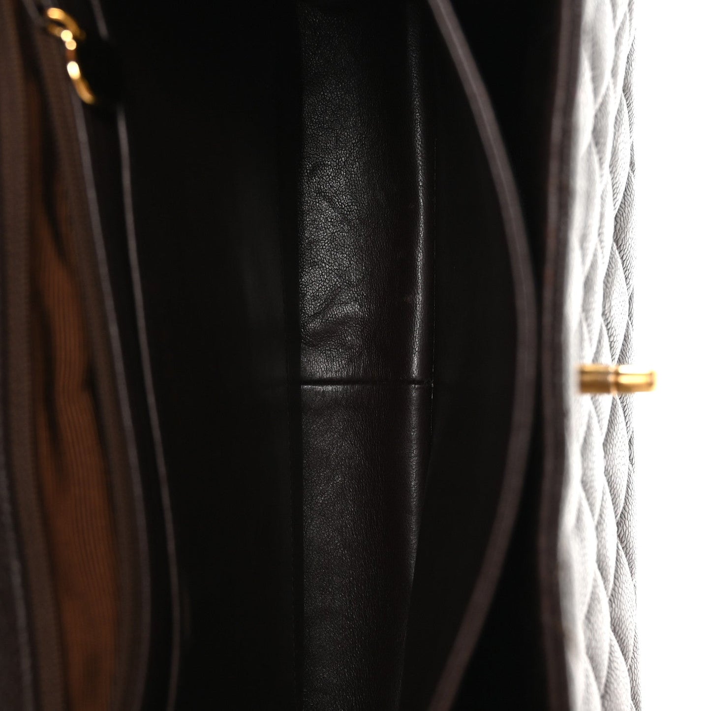 Caviar Quilted Medium Kelly Flap Brown