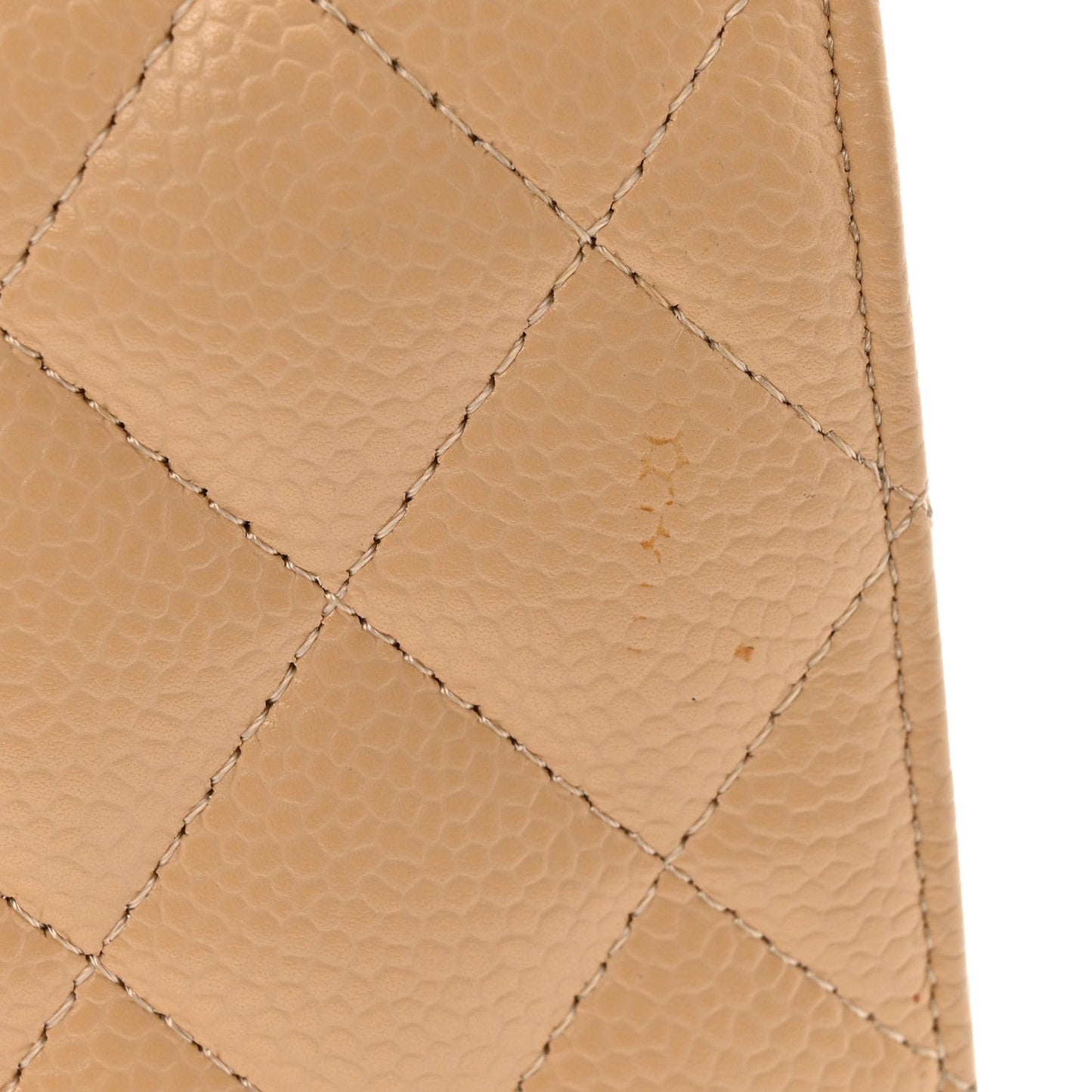 Caviar Quilted Medium Double Flap Beige Clair