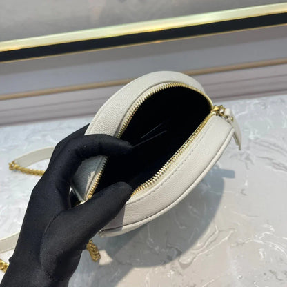 YSL Bolsa transversal Vinyle Redonda White 17 x 17 x 5.5 cm