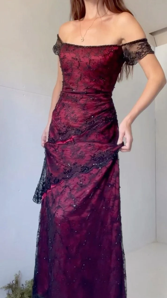 Chic Sheath Strapless Burgundy Tulle Evening Dress Long Prom Dresses fg8569