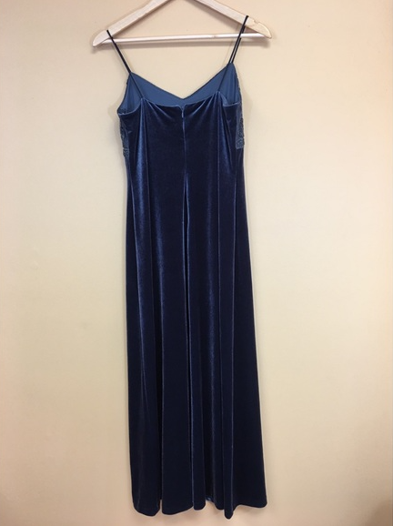 Vintage Velvet Evening Gown Spaghetti Strap Prom Dresses    fg2439