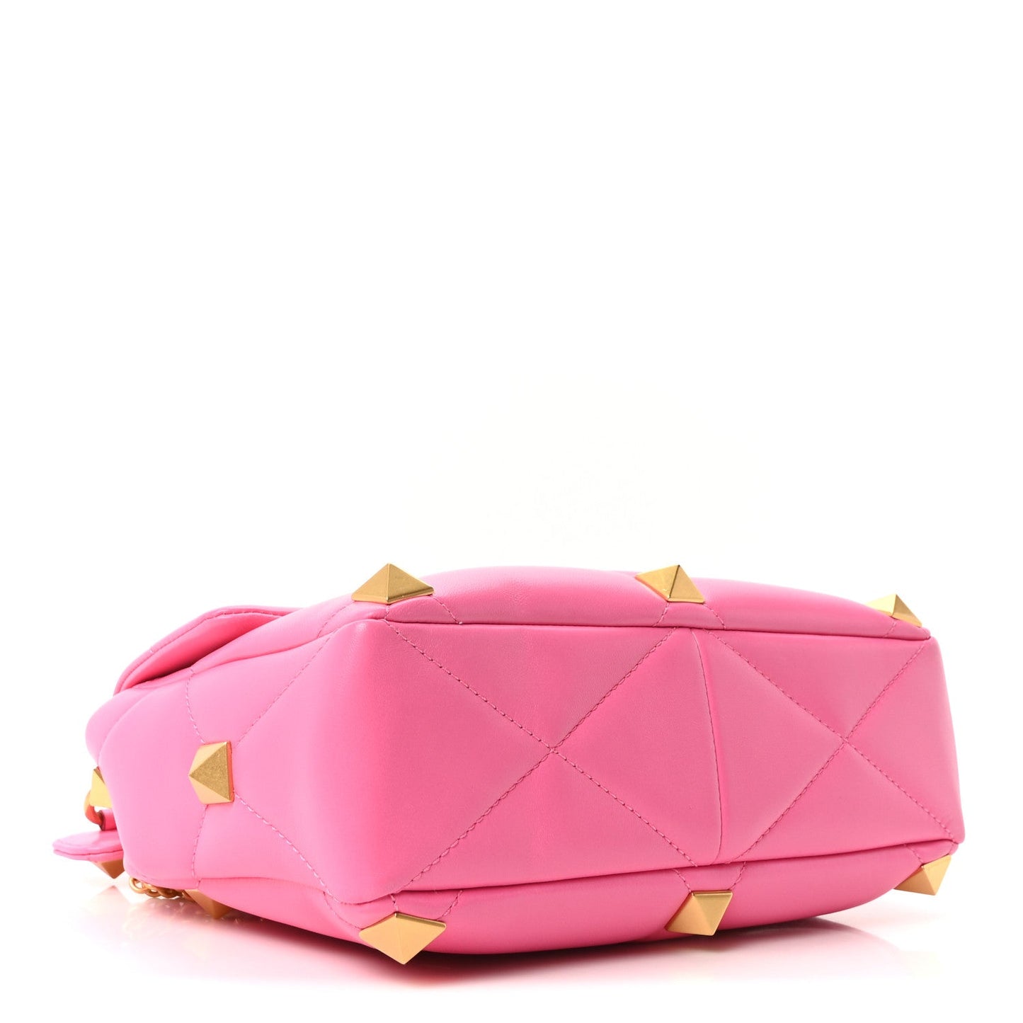 Nappa Large Roman Stud Shoulder Bag Feminine Pink