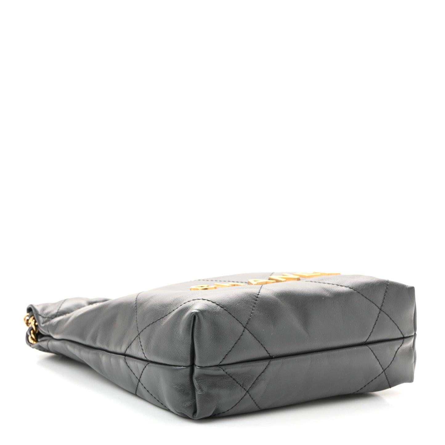 Shiny Calfskin Quilted Mini Chanel 22 Dark Grey