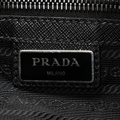 Tessuto Nylon Saffiano Pocket Single Snap Buckle Messenger Flap Bag Black Bleuette Marmo