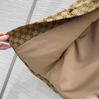 Gucci 2025 Short Jacket Camel and Ebony Polyester Fiber
