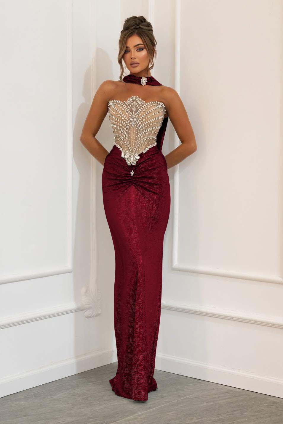 Sleeveless Strapless Mermaid Prom Dress With Beads