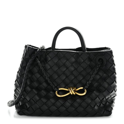 Nappa Intrecciato Small Andiamo Shoulder Bag Black