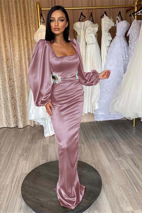 Glamorous Long Puff Sleeves Mermaid Prom Dress With Appliques