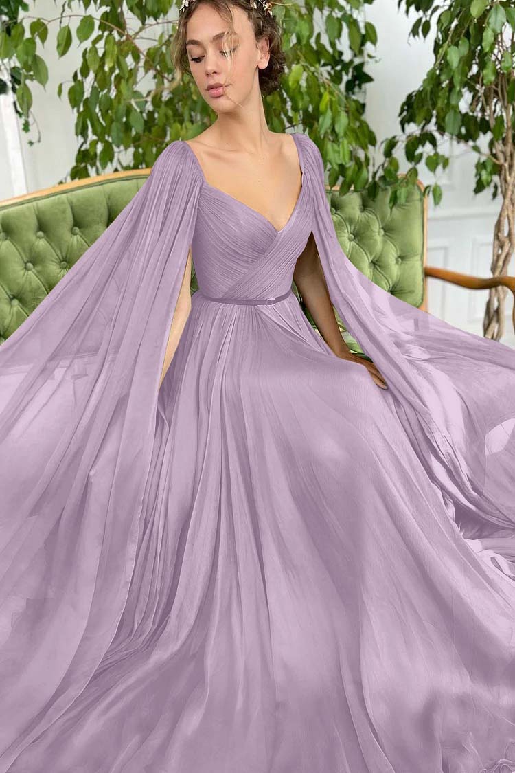 Elegant Green Long Puffy Sleeves Formal Prom Dress Sweetheart Tulle With Split