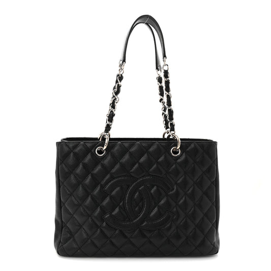 Caviar Quilted Grand Shopping Tote GST Black