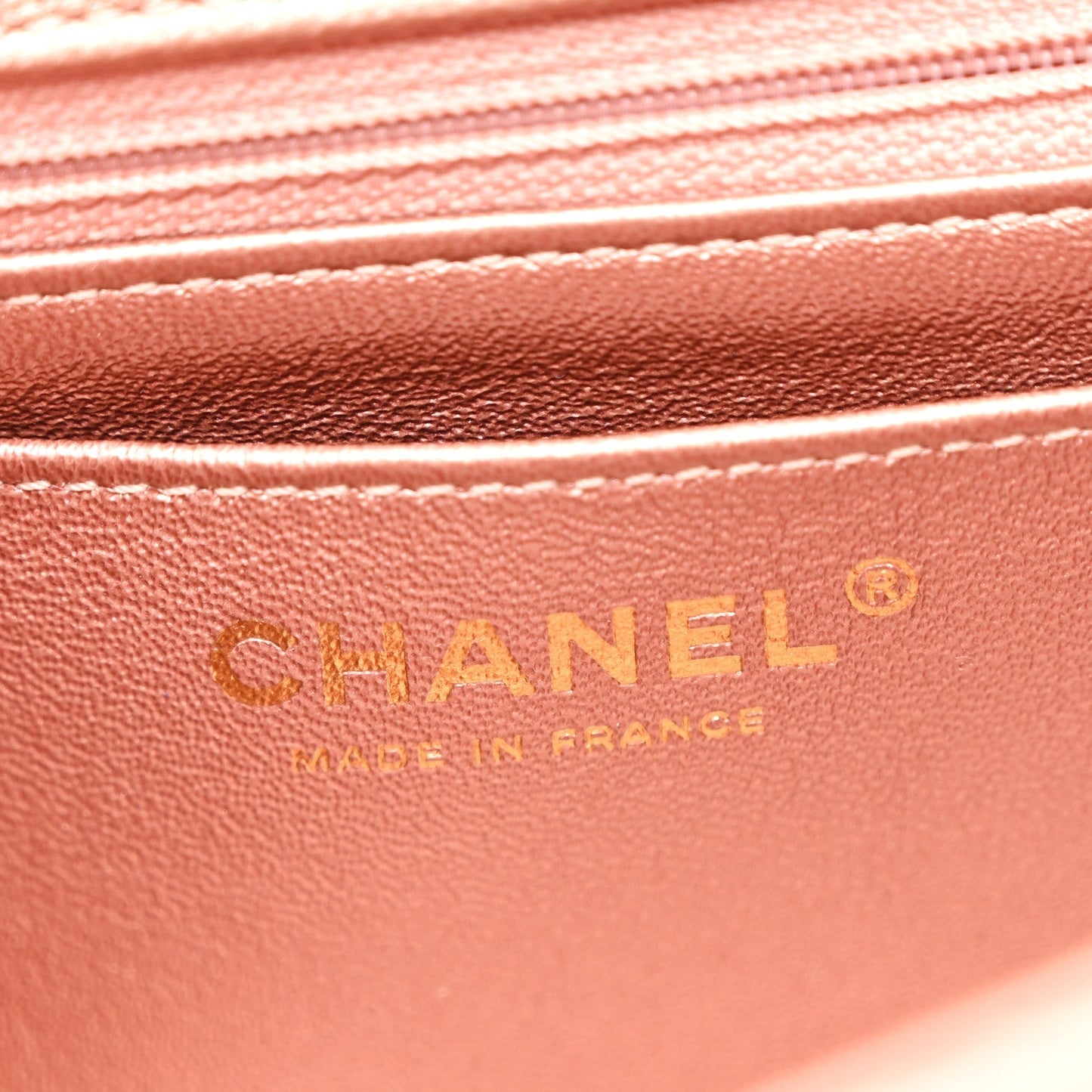 Metallic Grained Calfskin Quilted 2.55 Reissue Mini Flap Copper Pink