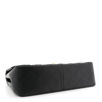 Lambskin Quilted Jumbo Single Flap Black