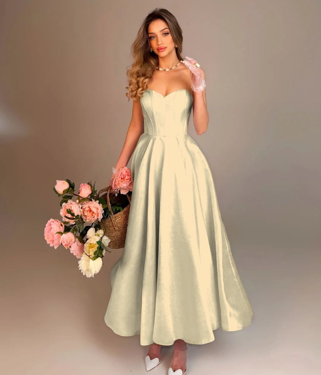Elegant Sky Blue Sleeveless Sweetheart A-Line Evening Dress