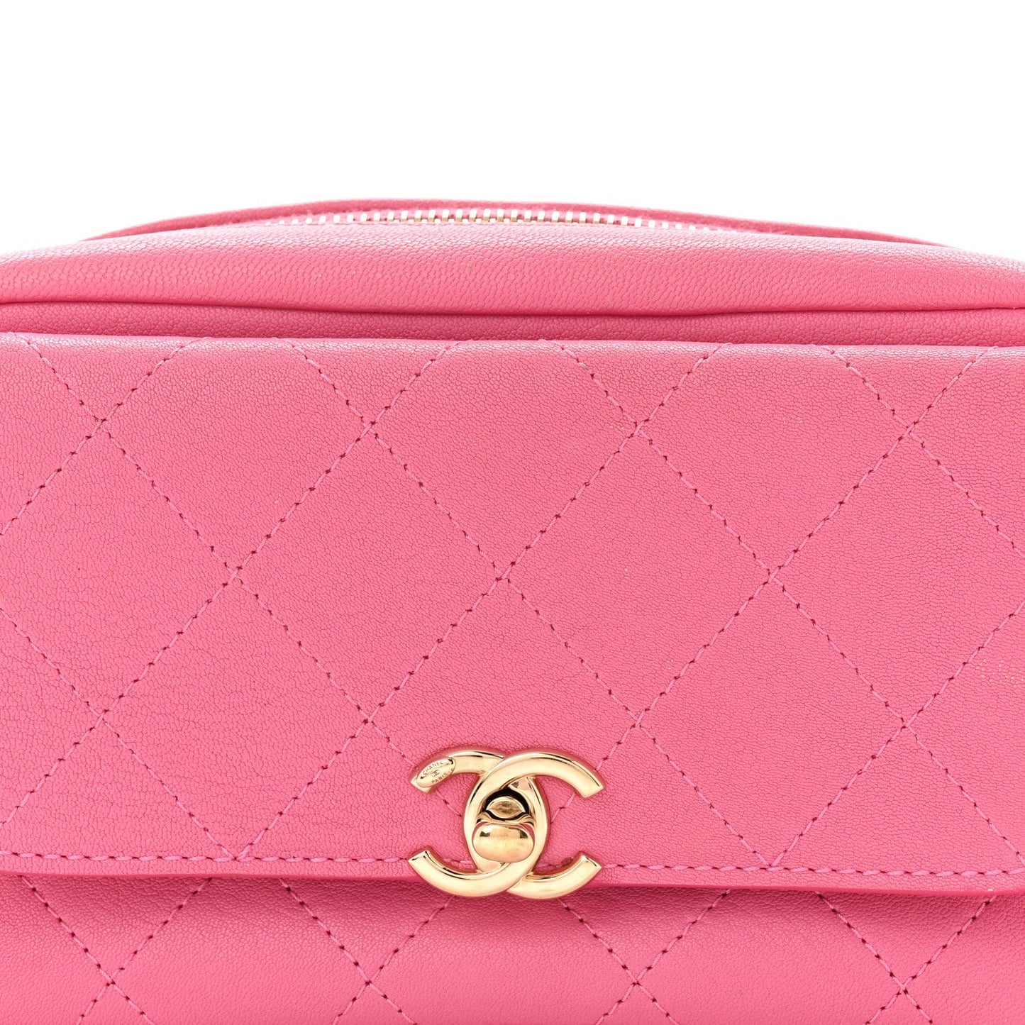 Goatksin Quilted Casual Trip Waist Bag Pink