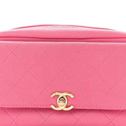 Goatksin Quilted Casual Trip Waist Bag Pink