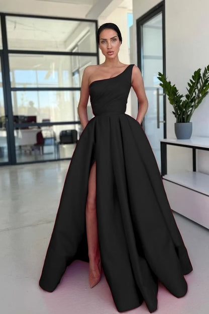 Glamorous Rose Pink A Line Evening Dress Simple