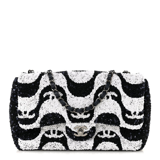 Sequin Medium Flap Blue Blue White