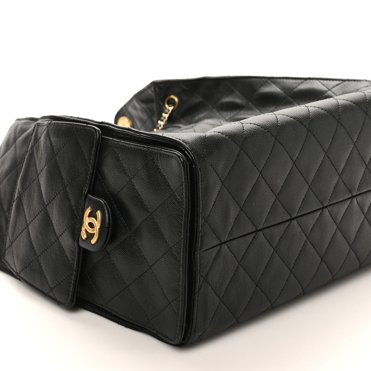 Caviar Quilted Medium Chanel 25 Handbag Black
