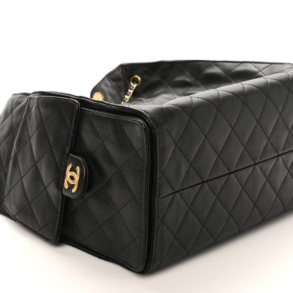 Caviar Quilted Medium Chanel 25 Handbag Black