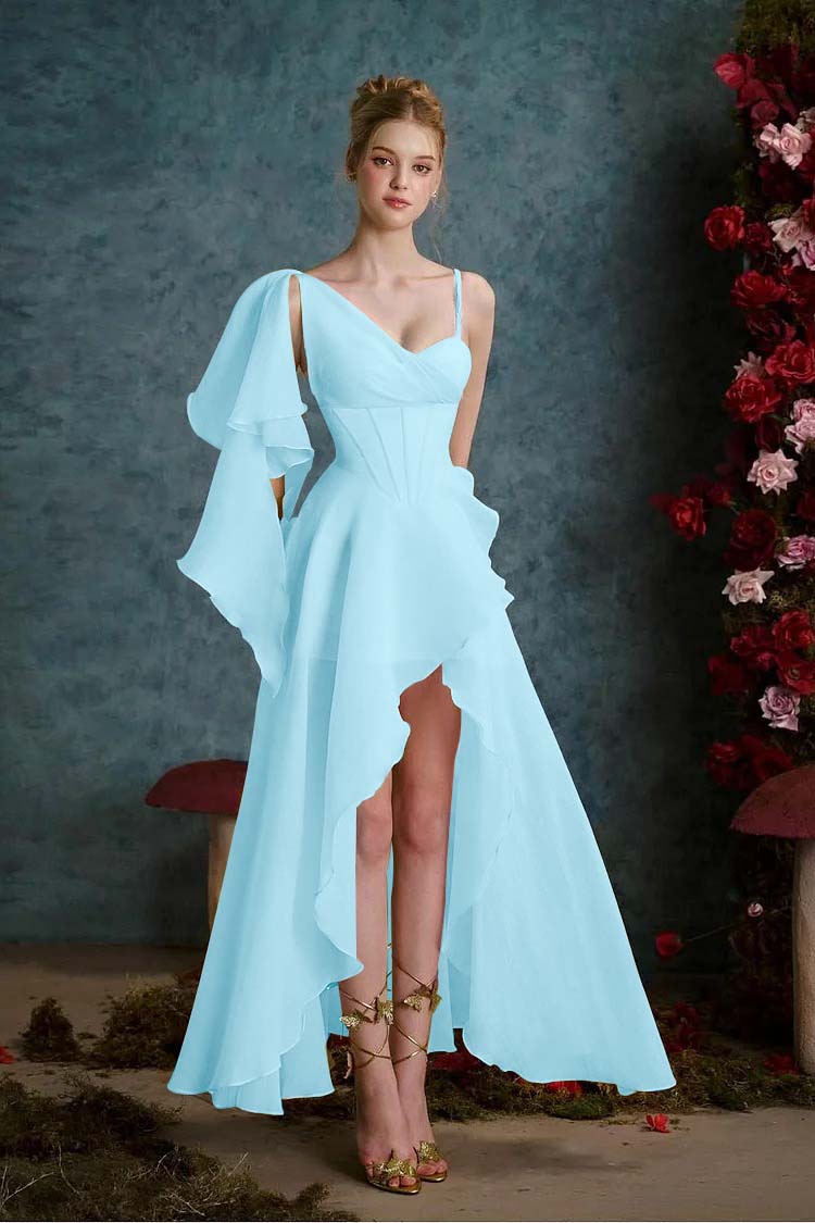 Sleeveless One Straps Sweetheart Long Slit Prom Dress With Slit